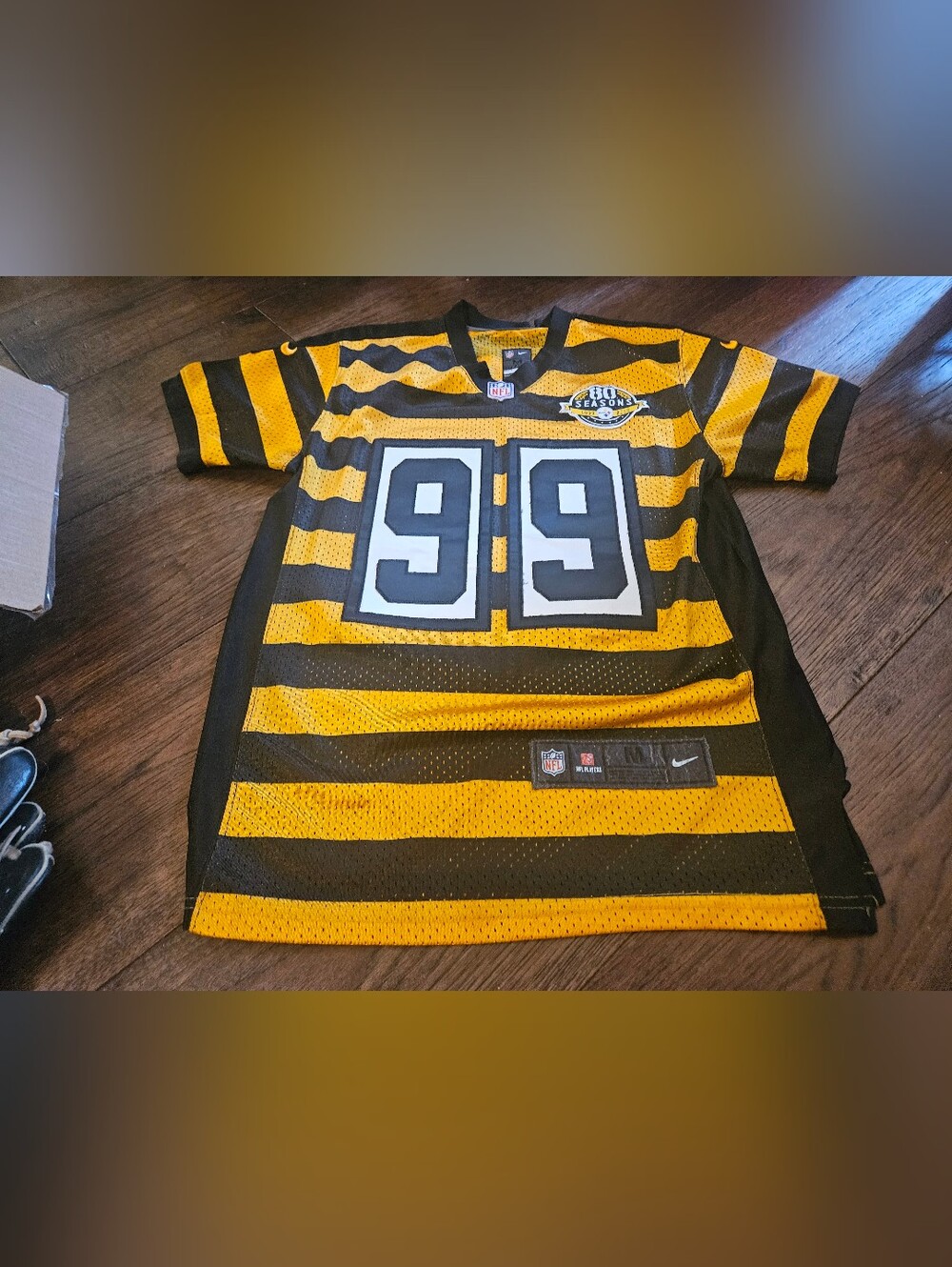 Brett Keisel #99 Pittsburgh Steelers Bumblebee Nike Throwback jersey Kids Medium